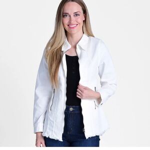 Women’s Mod X White Lace-Up Denim Jacket